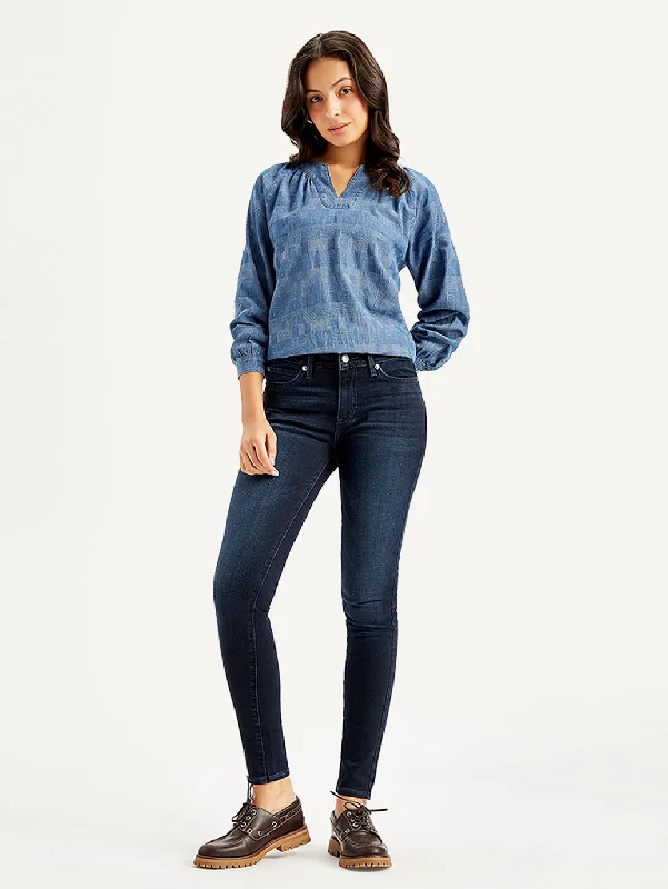 Women's Transitional Outfit Women's Mid Rise 711 Skinny Navy Jeans