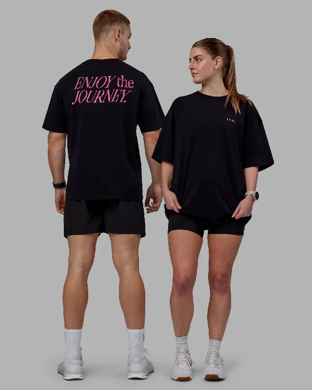 Women's Elegant Apparel Unisex VS1 FLXCotton Tee Oversize - Black-Fuschia Pink