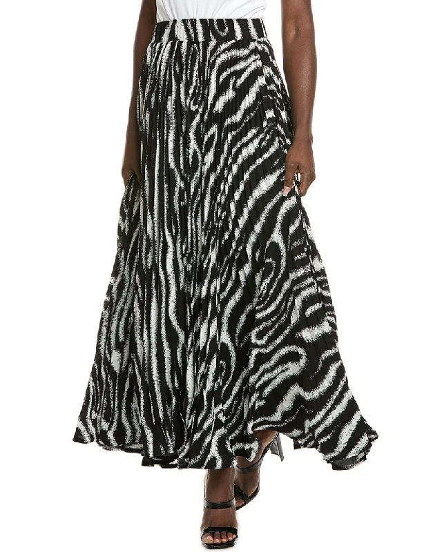 Casual Clothing For Women Gracia Zebra Stripe Pleated A-Line Maxi Skirt