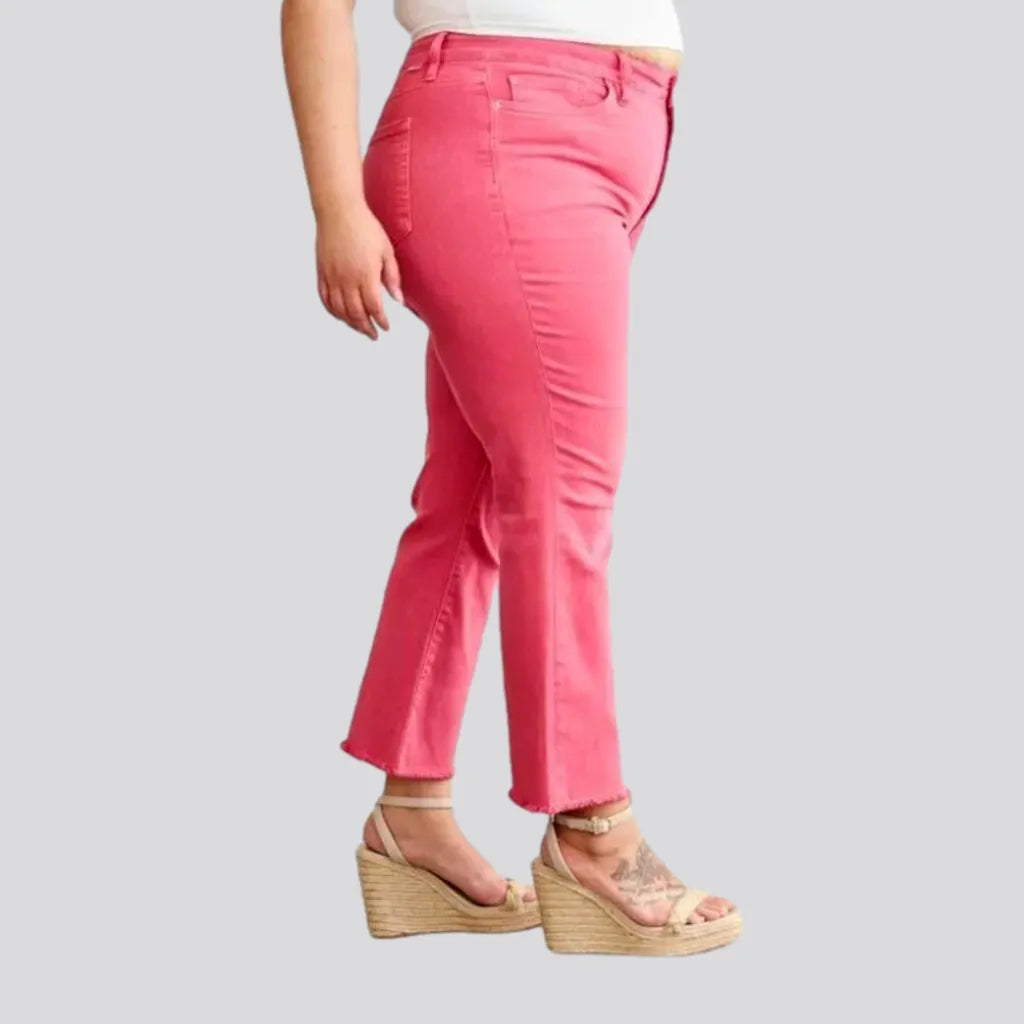 Online Boutiques Affordable Plus-size women's color jeans