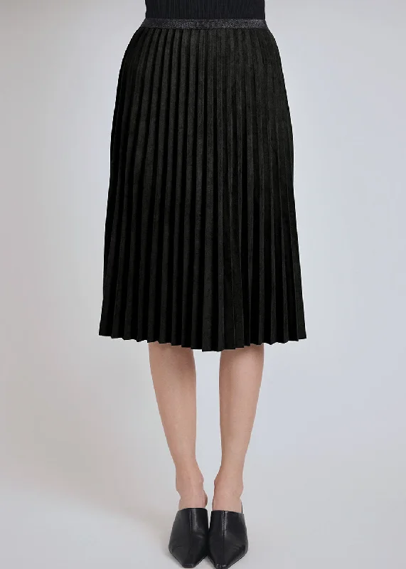 Women's Professional Attire Black Suede Skirt