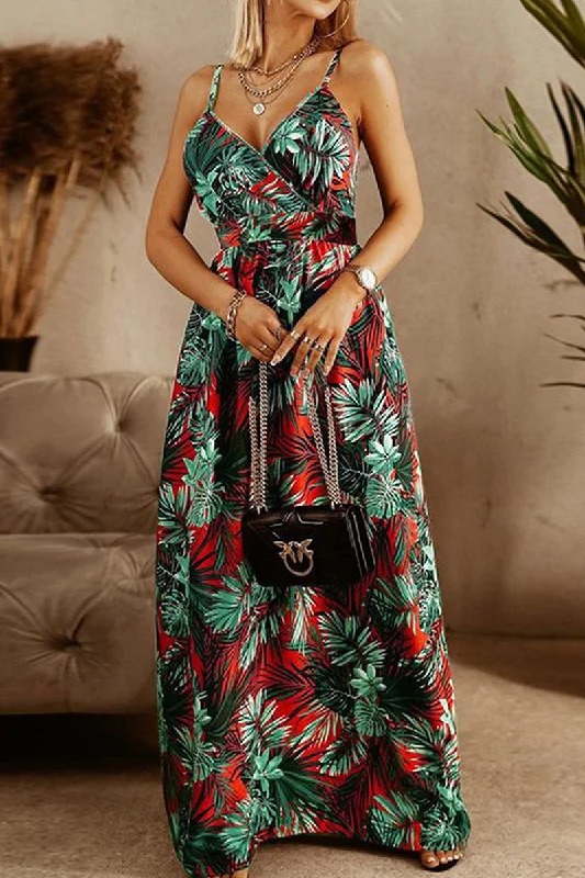 Women's Clothing Sale Boho Style Sleeveless Trendy Print Maxi Dress