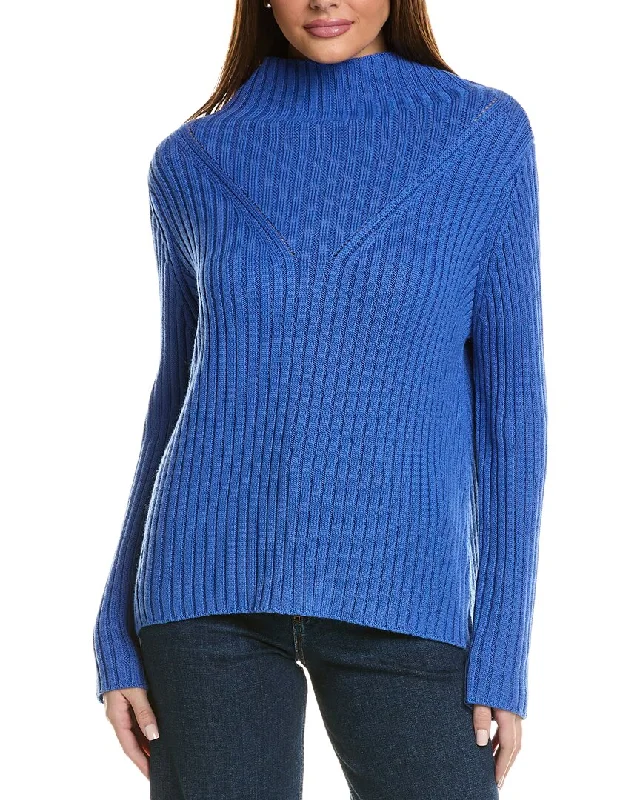 Holiday Gift Guide Sale Hannah Rose Chunky Rib Funnel Neck Cashmere-Blend Sweater