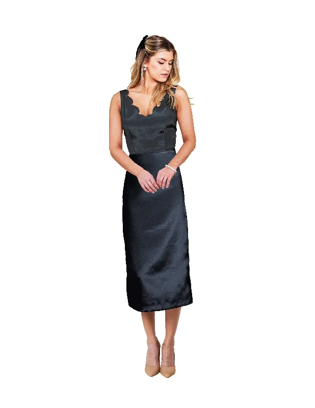 Women Wear Boutique Audrey Bodice with Straight Skirt Midi in Jacquard - Lily of the Valley