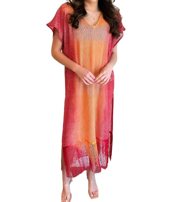 Women's Vintage-Inspired Clothing Sunset Shimmer Cover Up In Rust