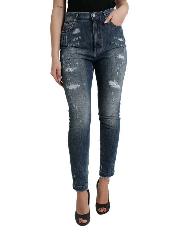 Women's Plus-Size Casual Outfit Dolce & Gabbana Elegant High Waist Stretch  Women's Jeans