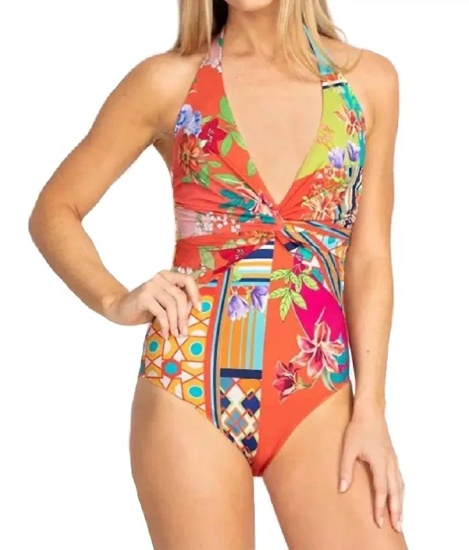 Women's Clothes And Apparel Color Twist One Piece In Multi