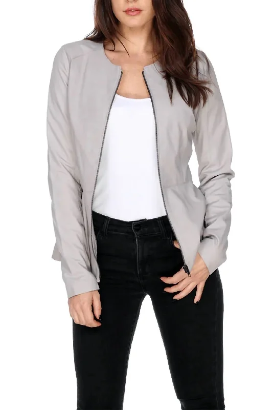 Minimalist Women's Fashion Clothing Flare Fitted Jacket In Mastic