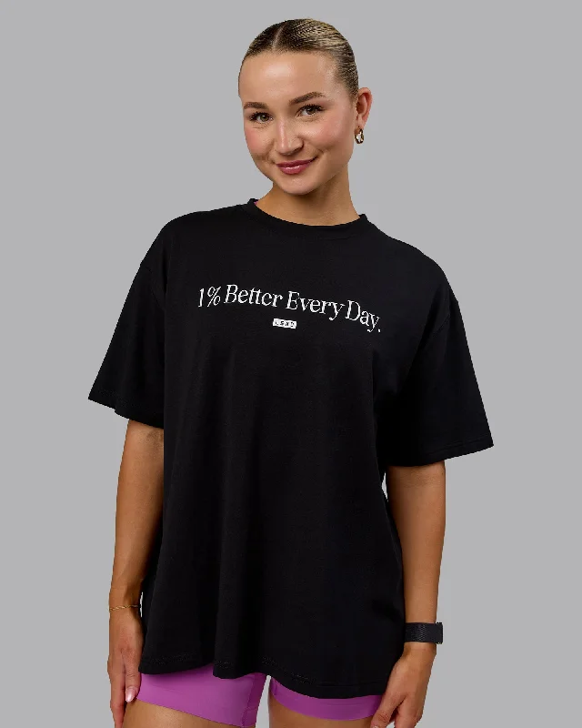 End of Season Sale Go-To 1% Better FLXCotton Oversized Tee - Black-White