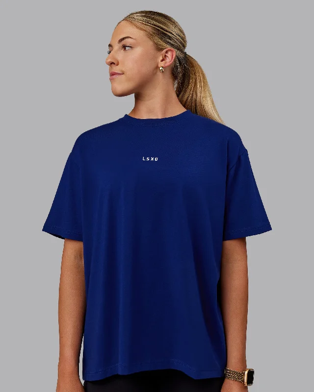 Women's Professional Clothes Go-To FLXCotton Oversized Tee - Midnight Blue-White