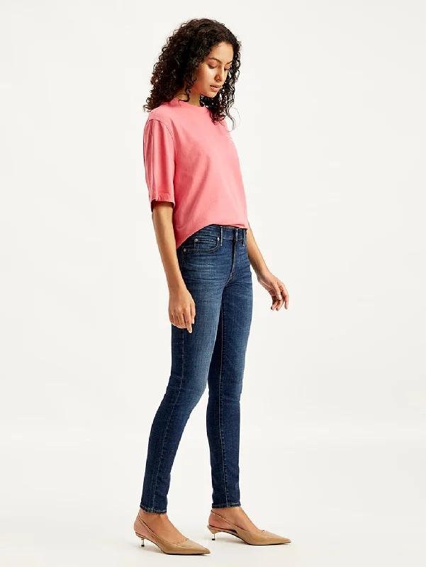 Formal Garments For Women Women's Mid Rise 711 Skinny Navy Jeans