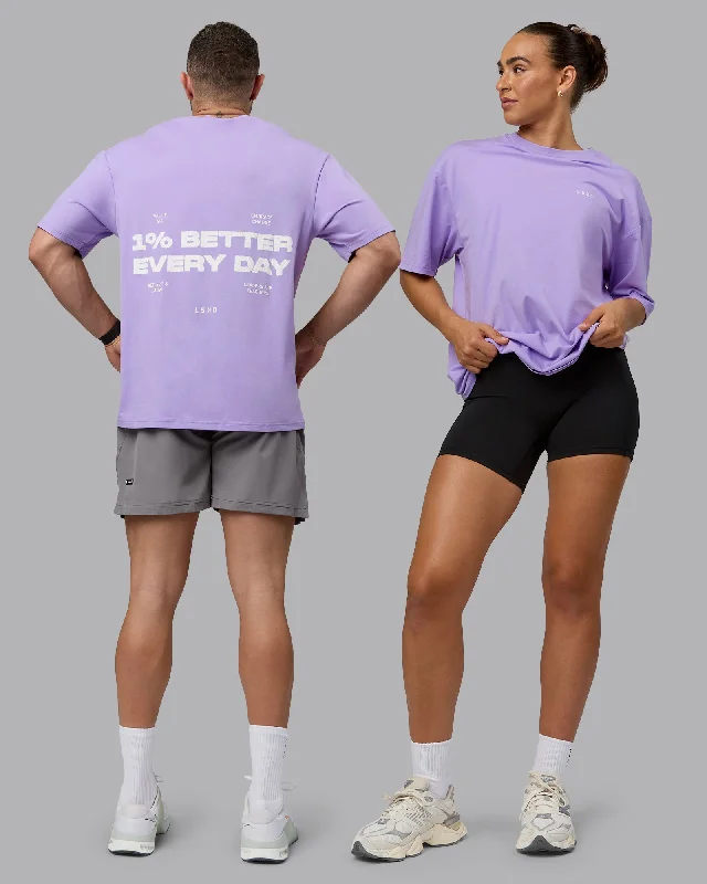 Women Apparel Unisex 1% Better Value Series FLXCotton Tee Oversize - Pale Lilac-White