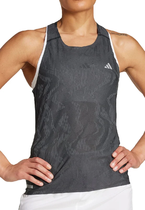 Women's Seasonal Garments adidas Ultimate HEAT.RDY Engineered Womens Running Vest Tank Top - Grey