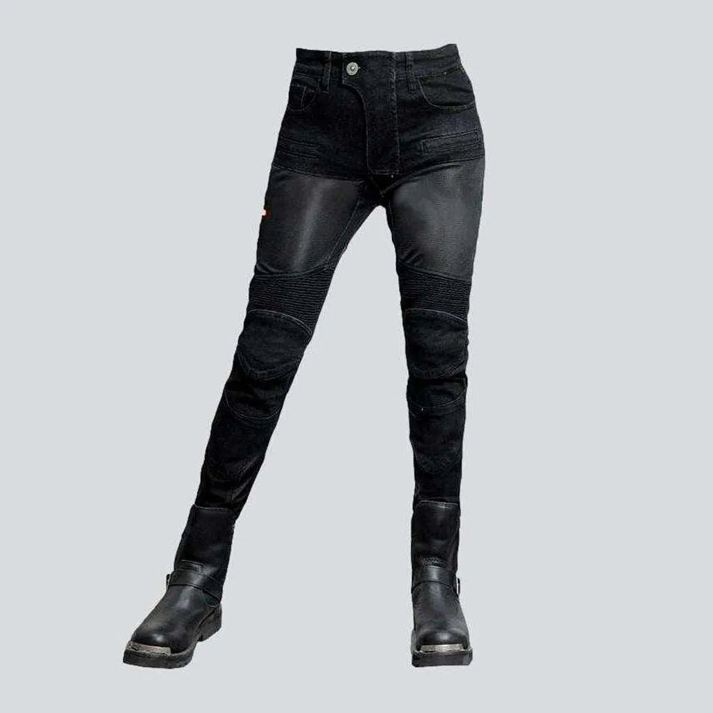 Women's Apparel And Garments Patchwork women's biker jeans