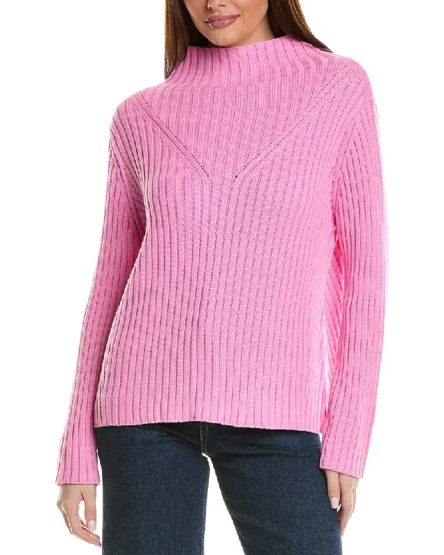 Winter Wardrobe Clearance Hannah Rose Chunky Rib Funnel Neck Cashmere-Blend Sweater