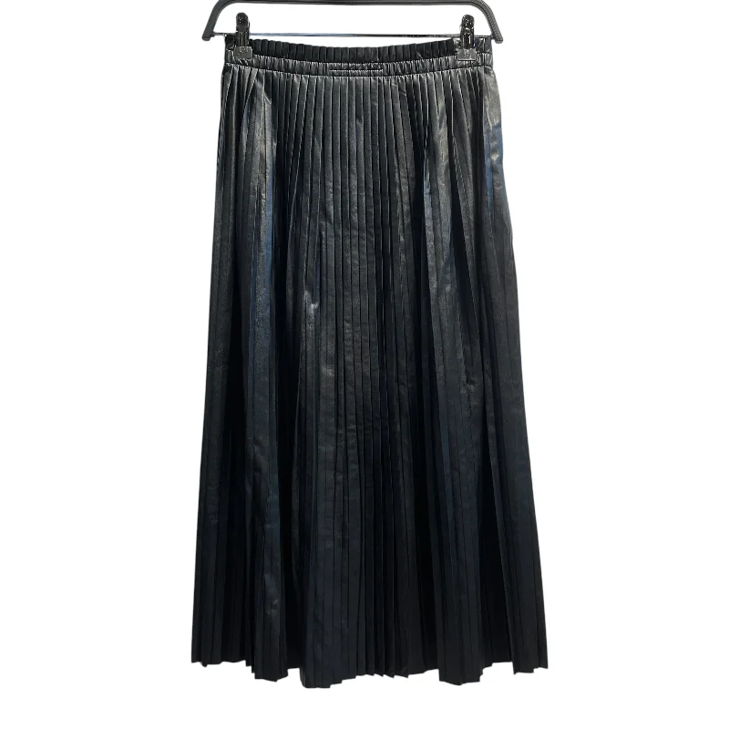 Women's Clothing With Trendy Designs MM6/Long Skirt/12/Faux Leather/BLK/MM6 PLEATED PLEATED SKIRT