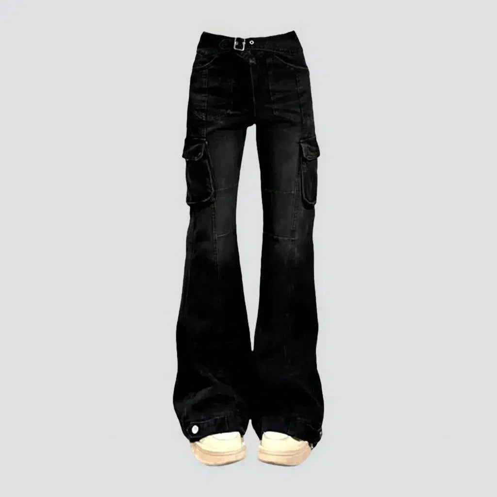 Women's Everyday Garments Mid-waist women's floor-length jeans