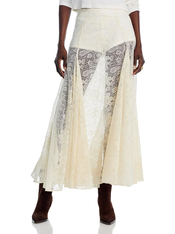 Women's Fashion Essentials Beat Of The Moment Womens Embroidered Maxi Maxi Skirt