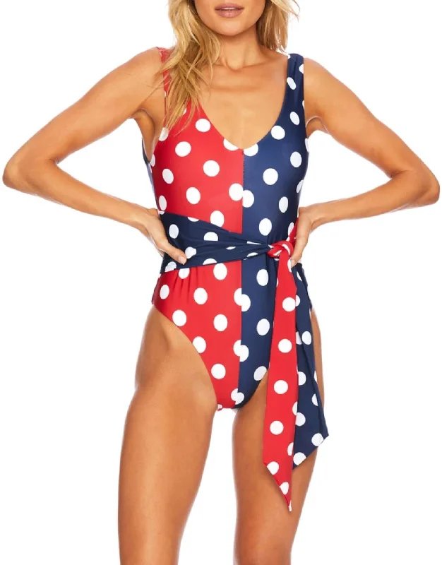 Women's Outerwear Garments Samira One Piece In Patriotic Polka Dot