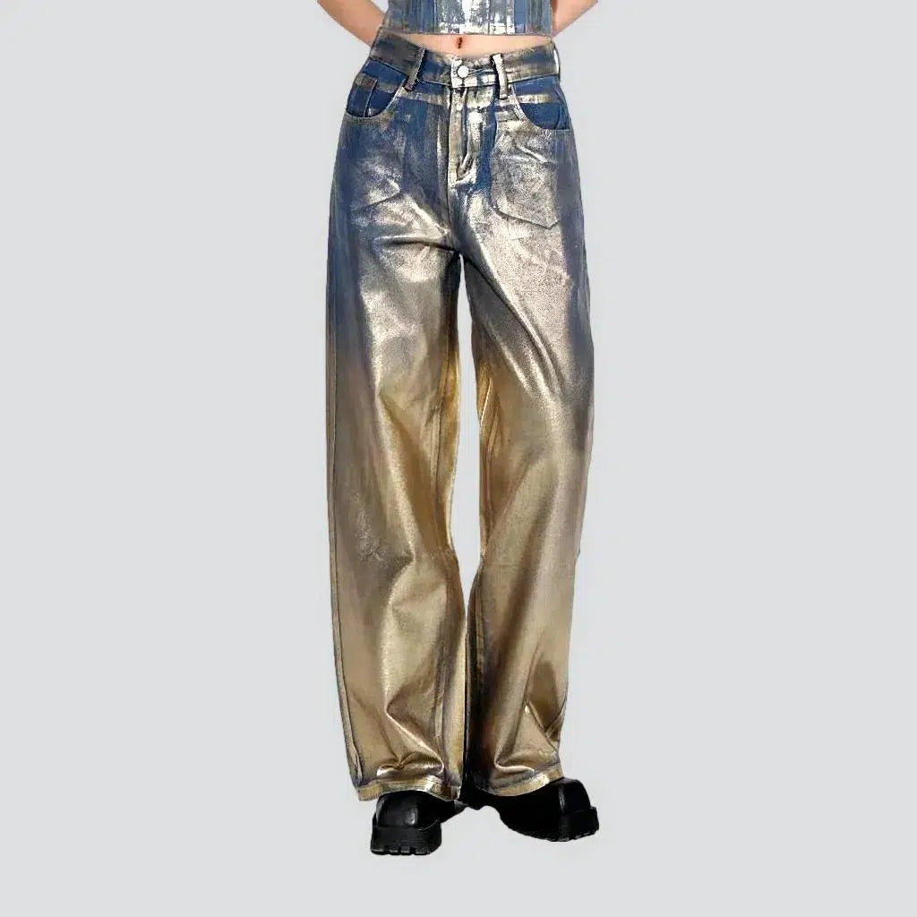 Women's Clothing And Garments Sets Mid-waist women's wide-leg jeans