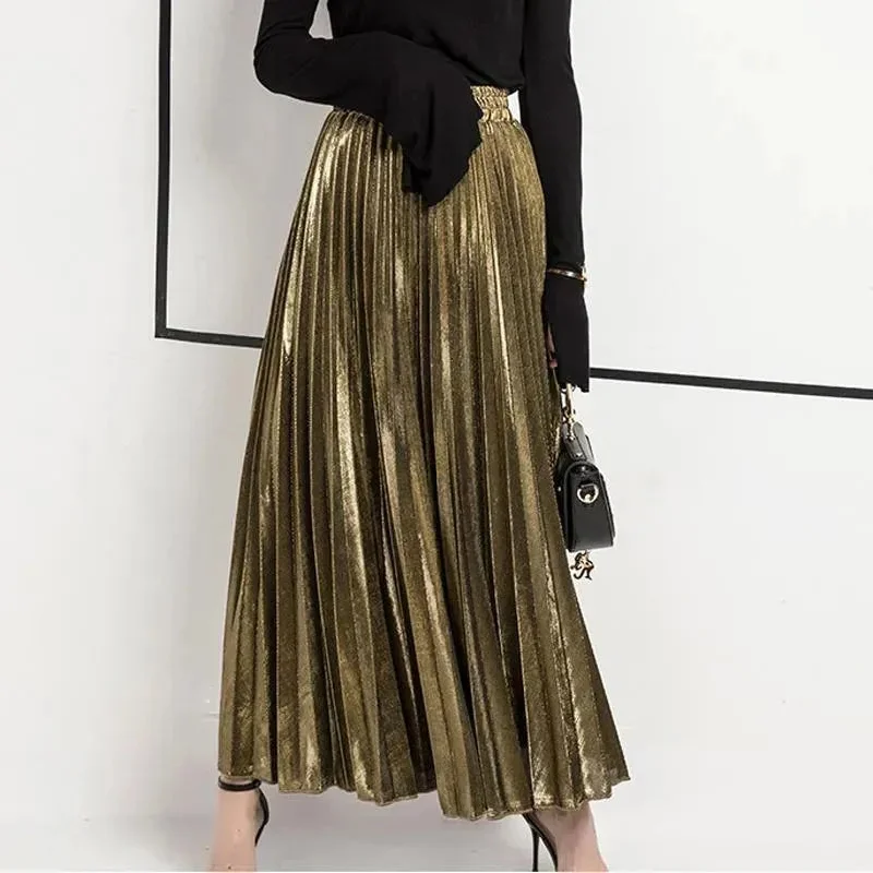 Women's Transitional Garments Women Maxi Skirt Vintage Pleated Skirt