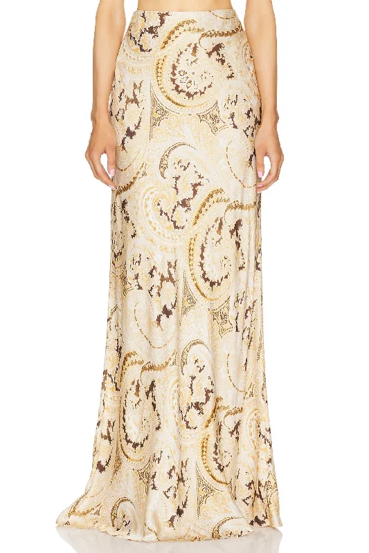 Versatile Women's Clothing for All Occasions Zeta Long Skirt In Ivory Multi Boute Paisley