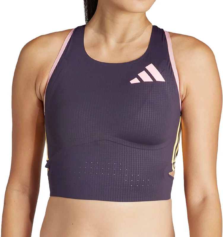 Modern Women's Attire adidas Adizero Promo Womens Running Crop Top - Purple