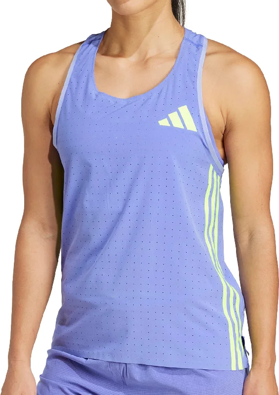 Casual Garments For Women adidas Adizero Promo Womens Running Vest Tank Top - Blue