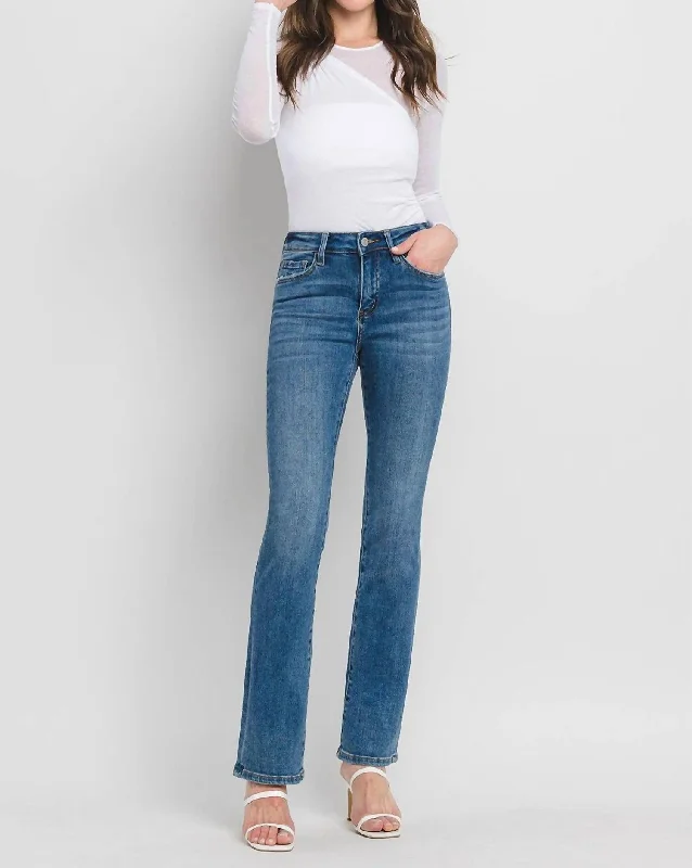 Casual Attire For Women Slim Boot Cut Jeans In Denim