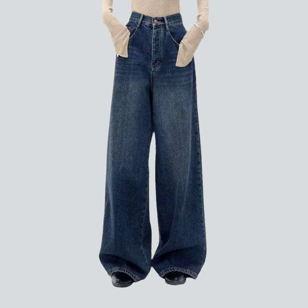 Women's Vintage-Inspired Clothing Dark-wash dark women's wash jeans