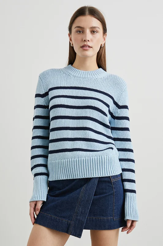 Casual Style for Busy Women ALISE SWEATER - SKY NAVY STRIPE