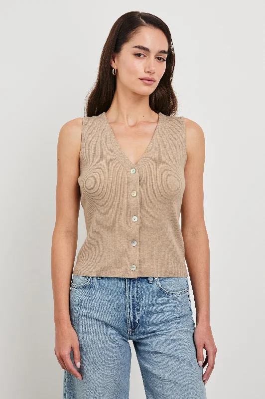 Minimalist Women's Fashion Clothing ROSA VEST - OATMEAL