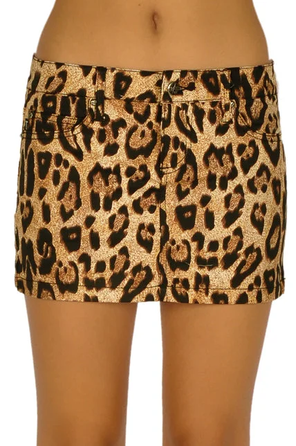 Casual Garments For Women Mini Skirt Leopard Print