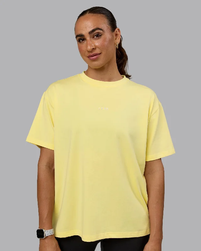 Winter Wardrobe Clearance Go-To FLXCotton Oversized Tee - Lemon-White