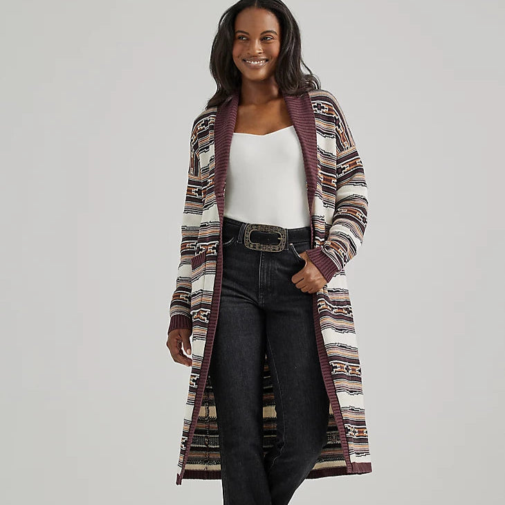 Sale Clearance Wrangler Retro Women's Southwestern Duster in Serape Fudge