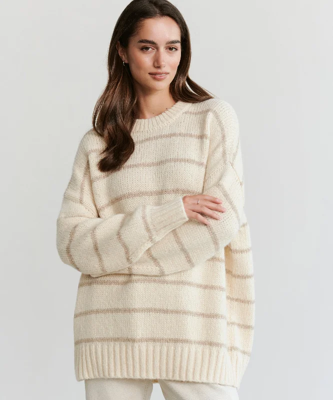 Women's Seasonal Clothes Alpaca Cocoon Crewneck