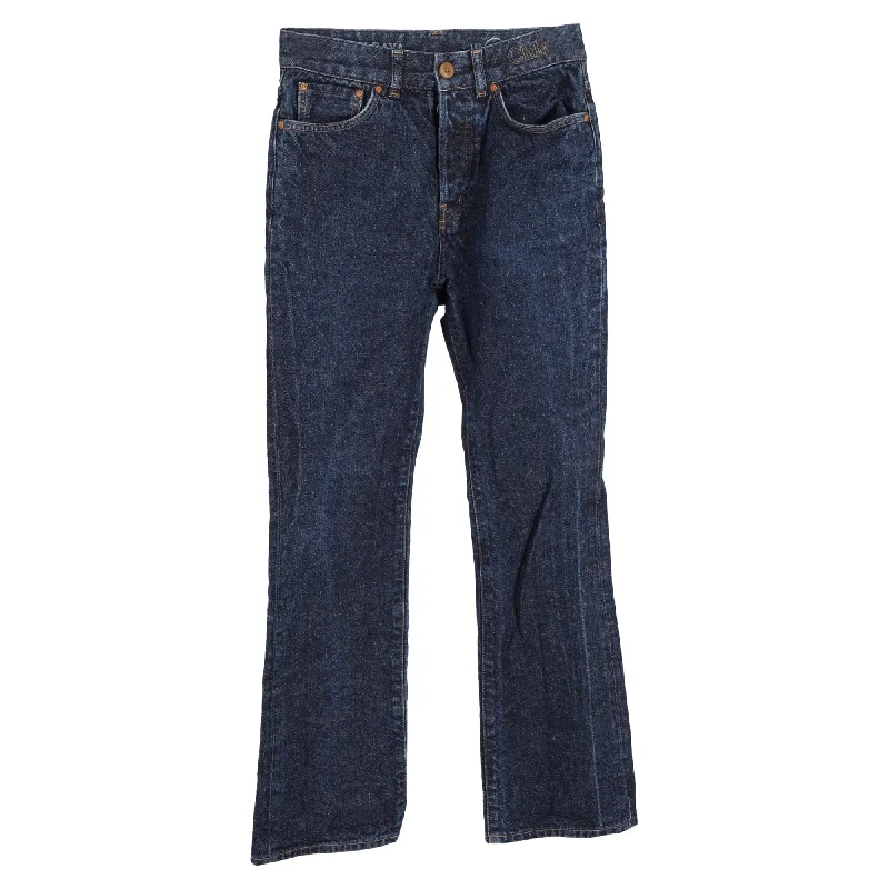 Women's Comfy Loungewear Outfit Chloé High-Waisted Wide-Leg Jeans in Blue Cotton Denim