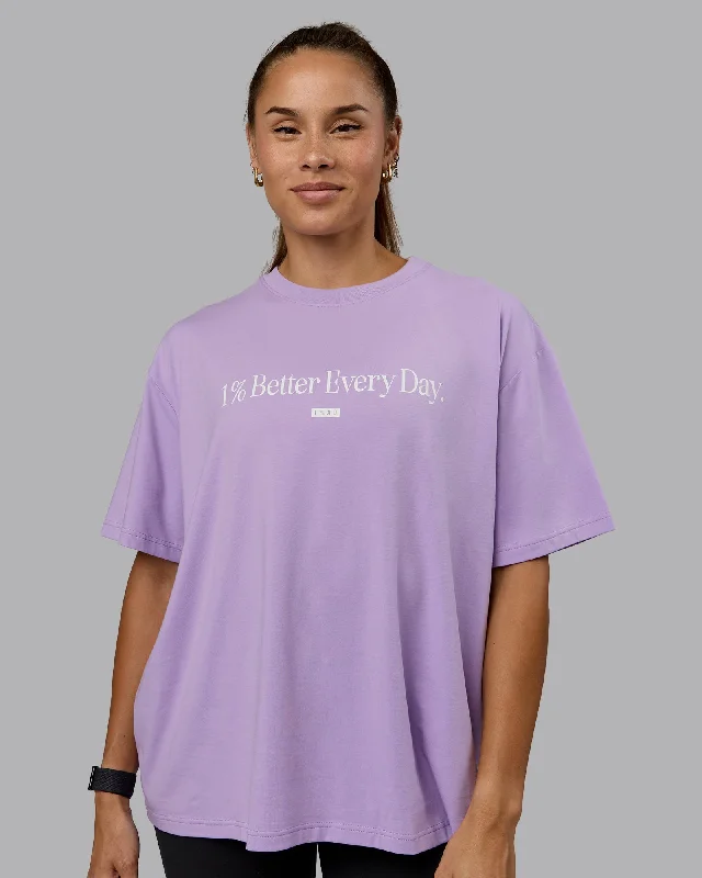 Women's Seasonal Clothing Go-To 1% Better FLXCotton Oversized Tee - Pale Lilac-White