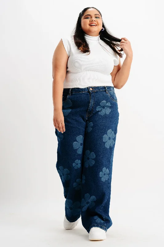 Women's Tops And Clothing Floral Stretch Straight Jeans