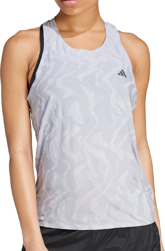 Women's Plus-Size Attire adidas Ultimate AIRCHILL Engineered Womens Running Vest Tank Top - Grey