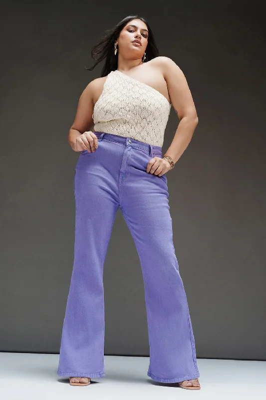 Stylish And Comfortable Clothing For Women Purple Luxe Curve Bootcut Jeans