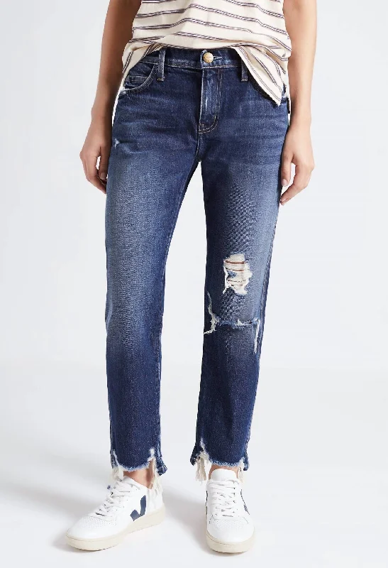 Women's Professional Attire The Cropped Straight Jean In Further Destroyed Hack Hem