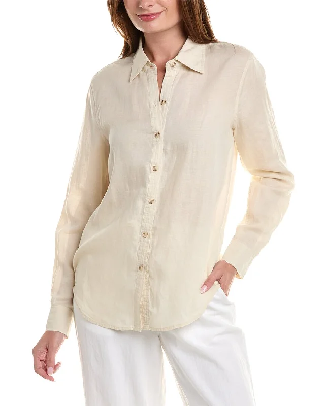 Workwear Fashion for Women Onia Air Linen-Blend Classic Oversized Button Down