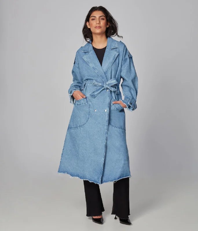 End Of Season Sale Clothing AVERY-PB  Denim Trench Coat