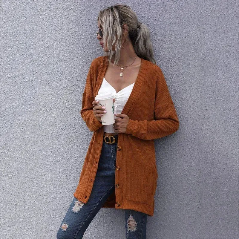 Stylish Women's Apparel V-neck Women Cardigan Sweater