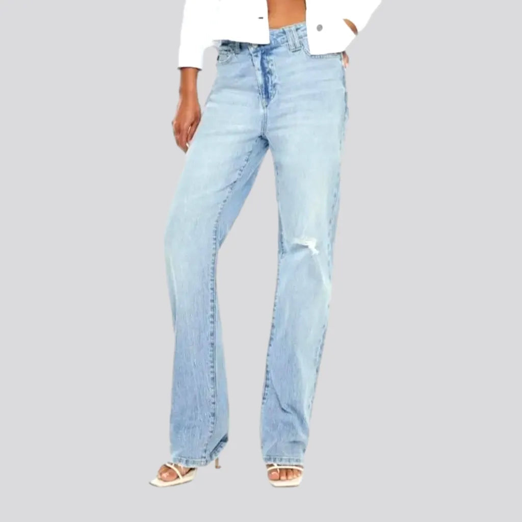 Women's Clothing Sets Sanded women's grunge jeans