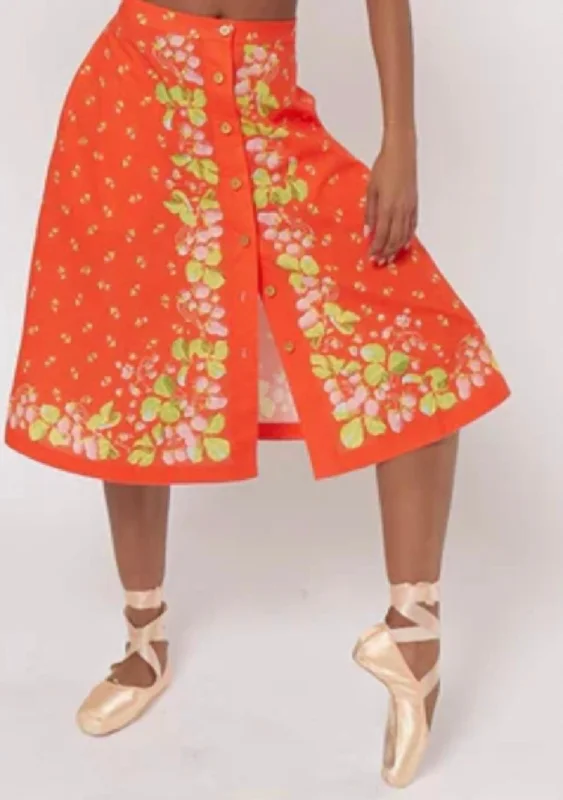 Classic Clothes For Women Talia Skirt In Orange Red