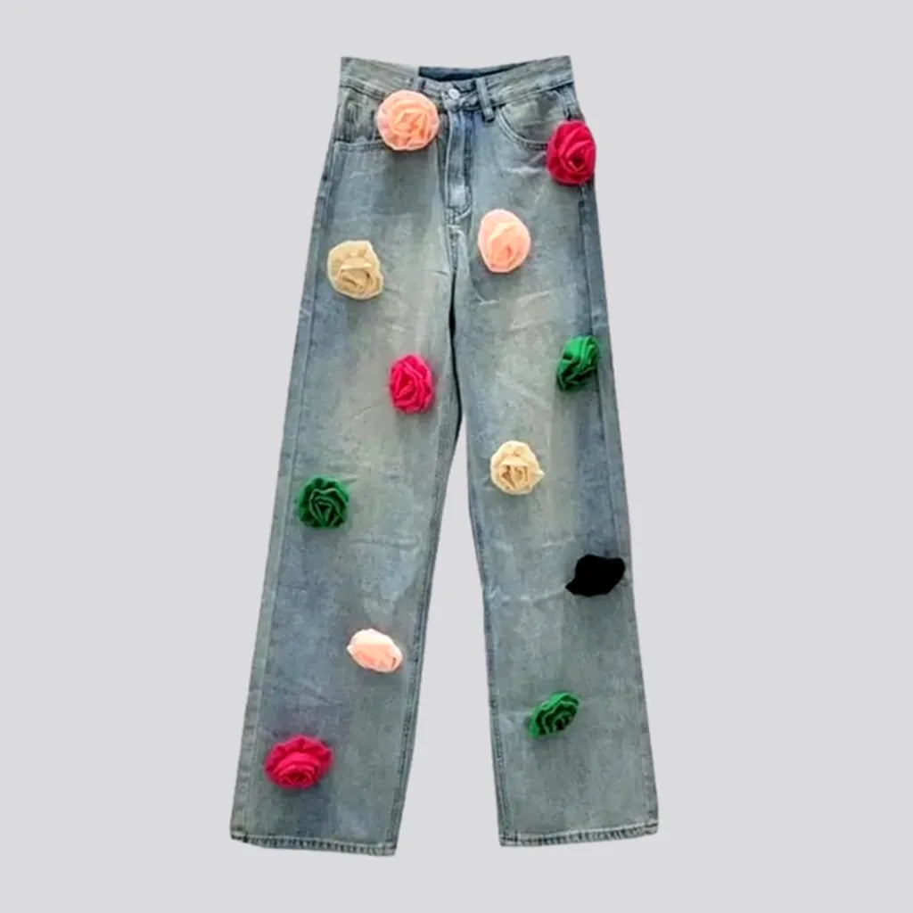 Women's Clothes High-waist embellished jeans