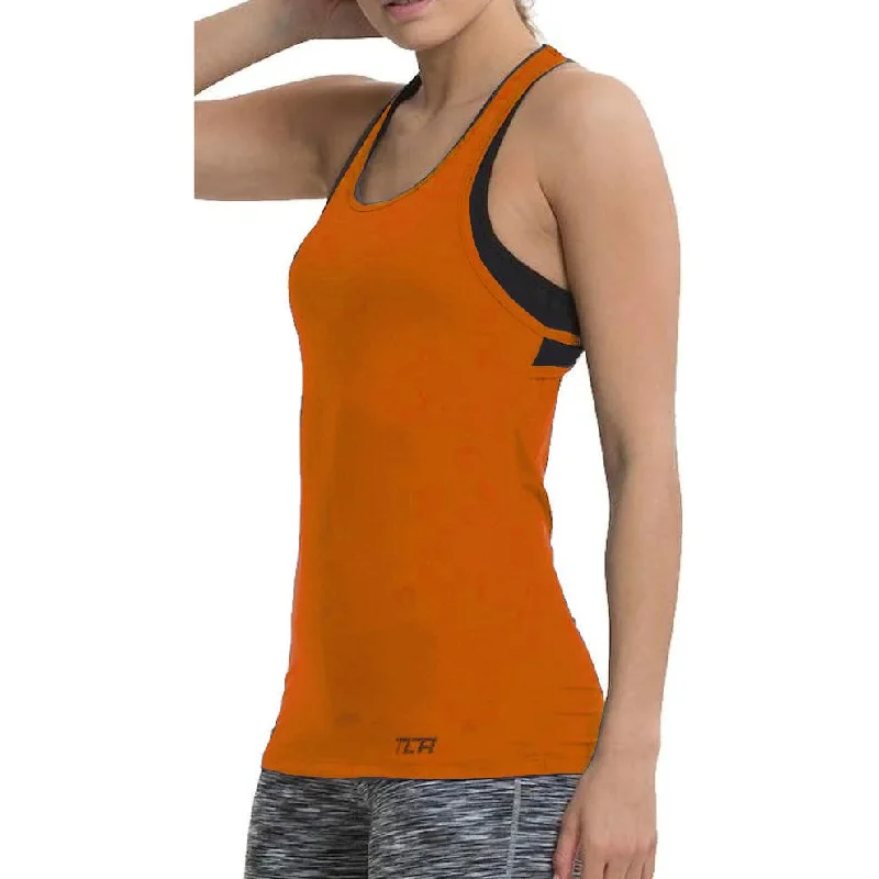 Chic Women's Attire TCA Tech Racerback Womens Running Vest Tank Top - Orange