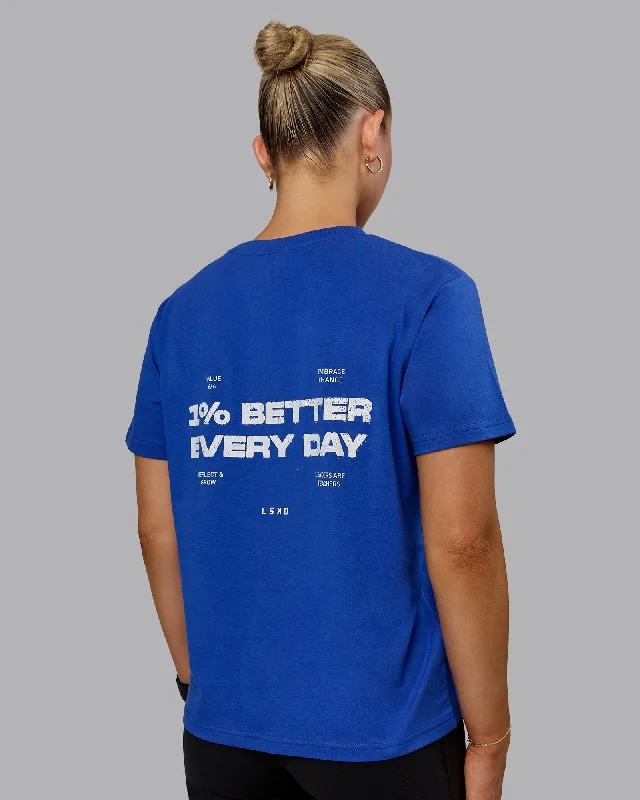 Women's Clothing For Casual Outings 1% Better Value Series FLXCotton Tee - Power Cobalt-White